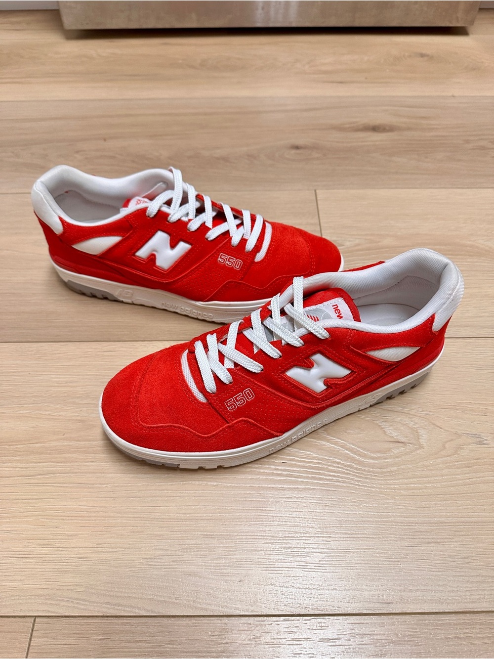 NEW BALANCE MEN'S 550 SUEDE PACK TEAM RED SNEAKERS SIZE 11